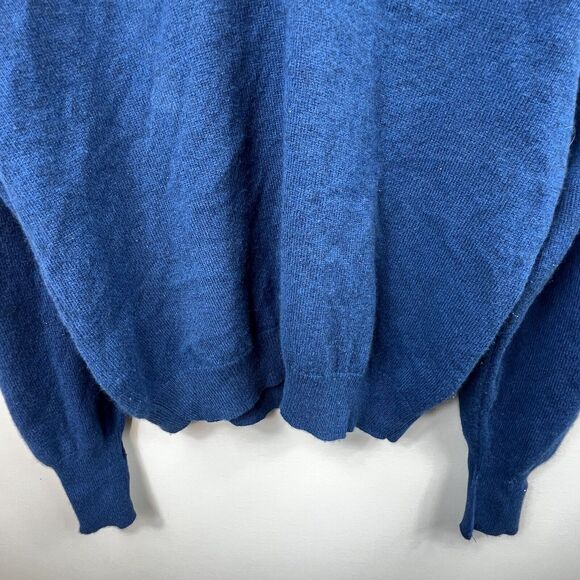 Saks Fifth Avenue Blue Cashmere Sweater Size L V Neck Pullover - Picture 4 of 13